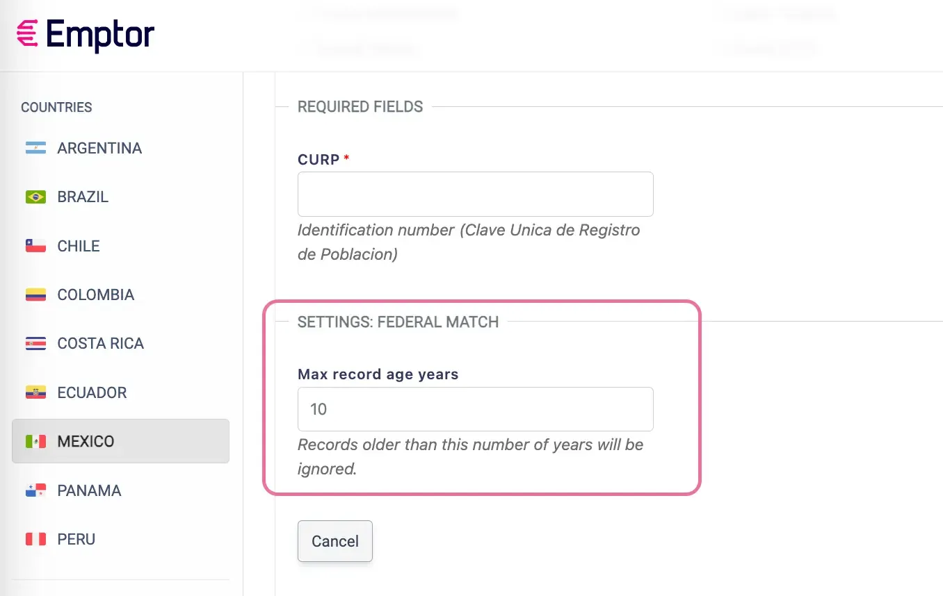 Report settings configuration