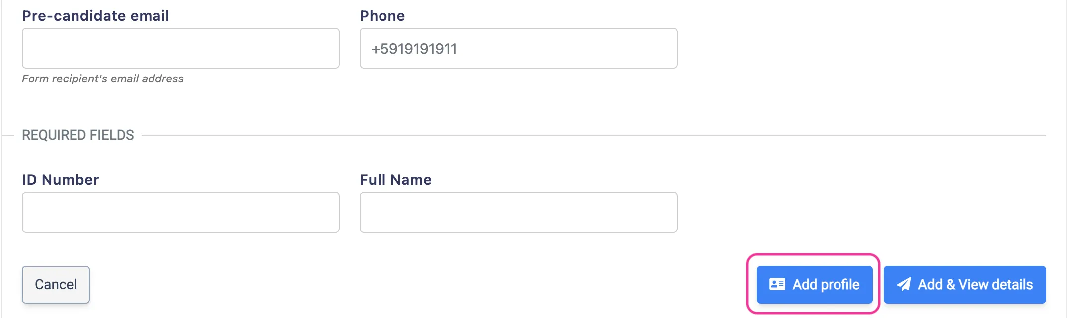 Add Profile last step screenshot